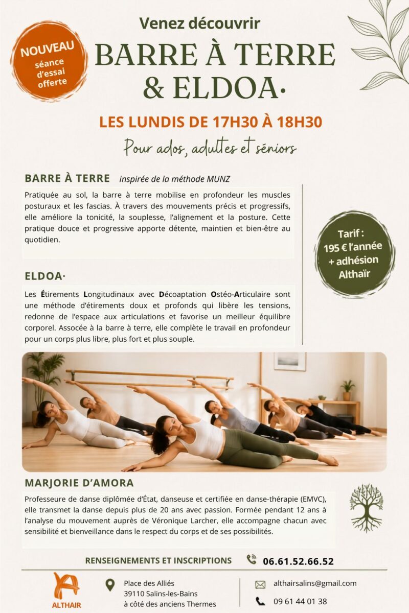 Flyer barre à terre & ELDOA 26 27 Salins les Bains